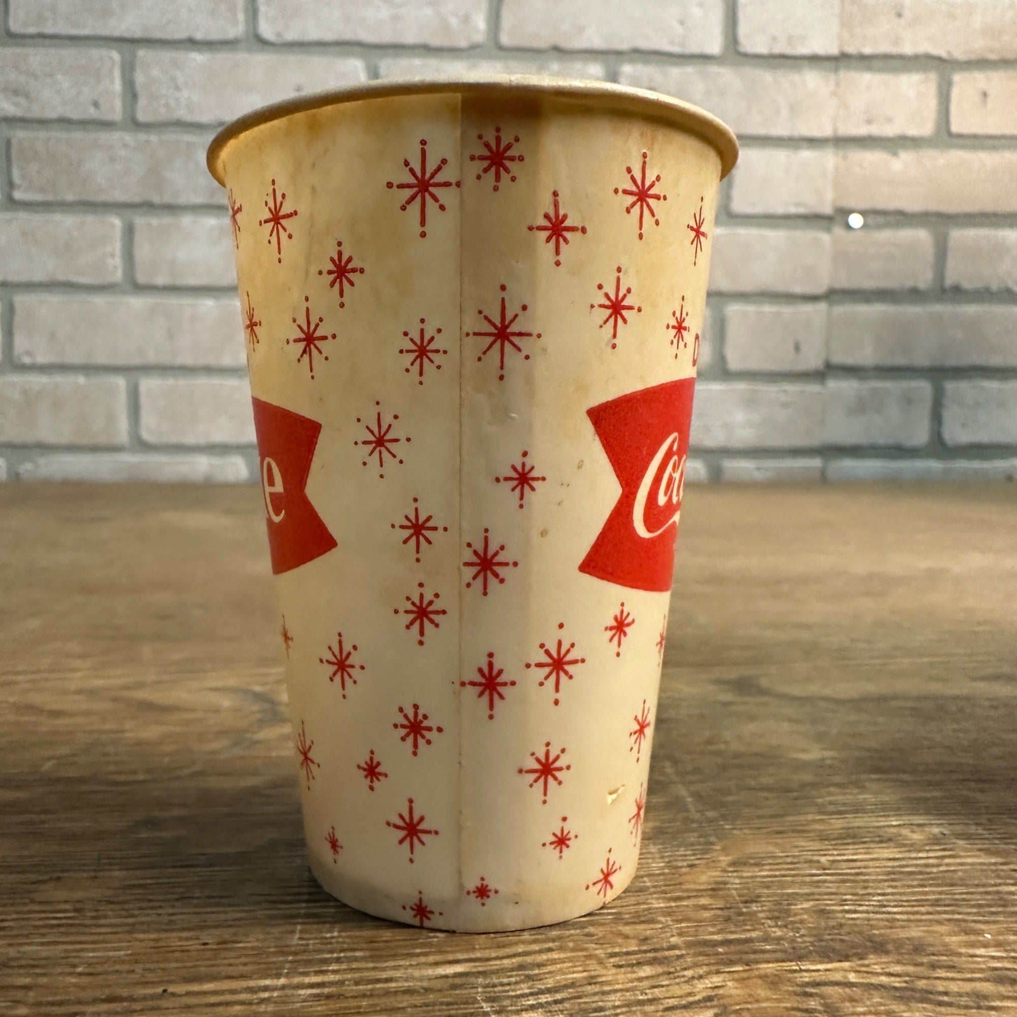 7oz Enjoy Coca Cola Star Things Go Better Coke Fishtail Paper Wax Cup Soda