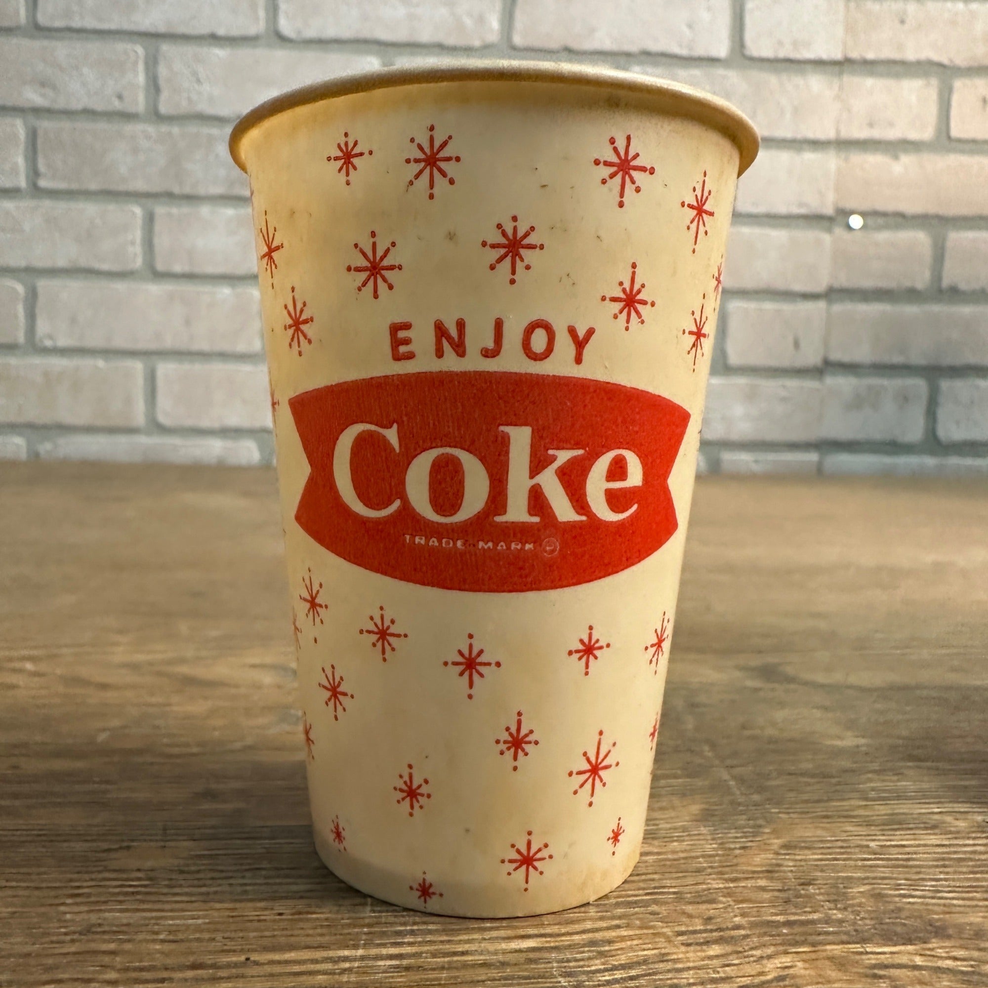 7oz Enjoy Coca Cola Star Things Go Better Coke Fishtail Paper Wax Cup Soda