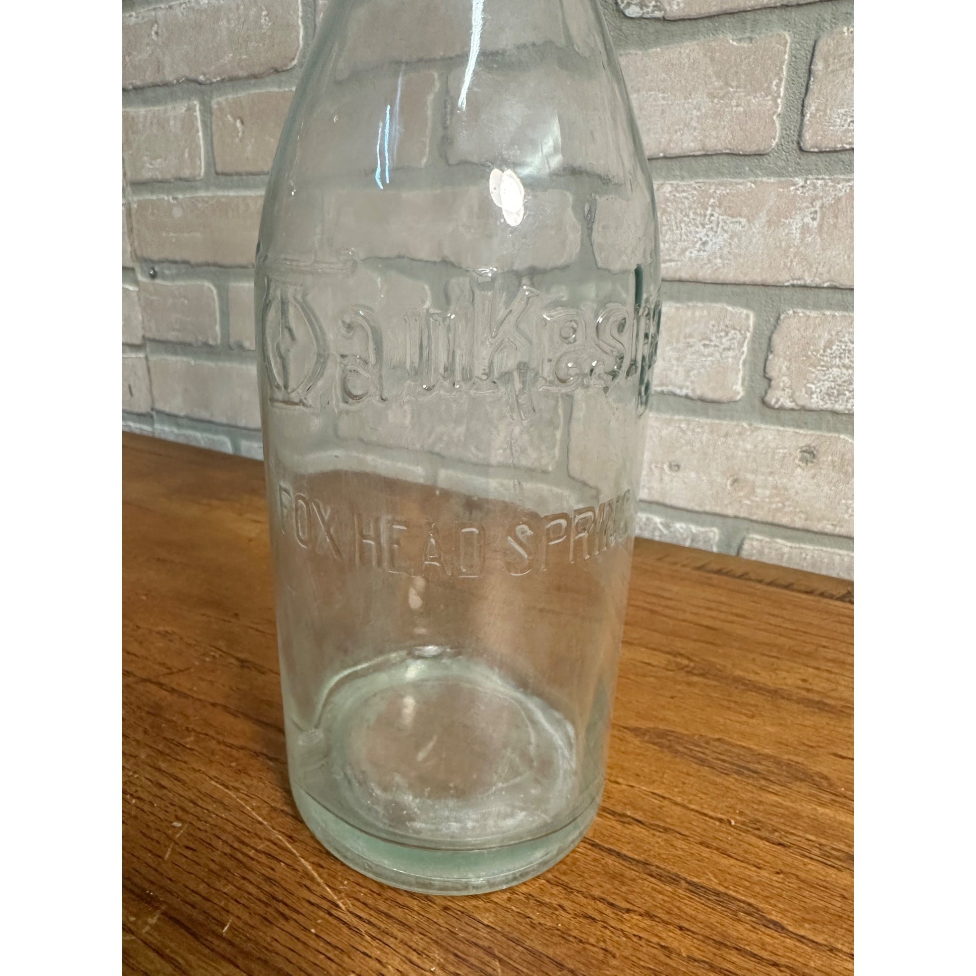 Waukesha Wi Fox Head Spring Blob Top Pre-Pro Beer Bottle With Enamel Stopper