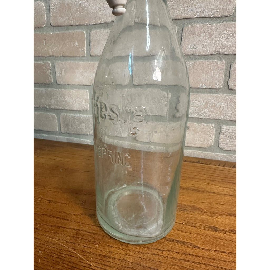 Waukesha Wi Fox Head Spring Blob Top Pre-Pro Beer Bottle With Enamel Stopper