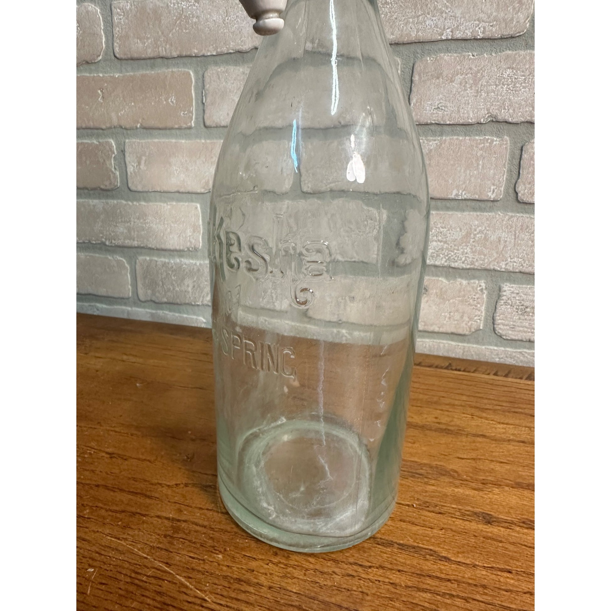 Waukesha Wi Fox Head Spring Blob Top Pre-Pro Beer Bottle With Enamel Stopper