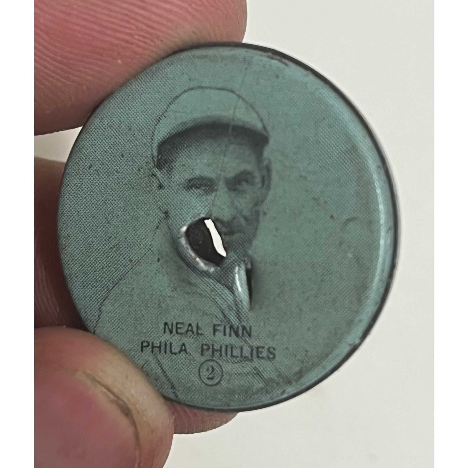 1933 PX3 Baseball Double Header Coin Pin Button Neal Finn & Joe Vosmik