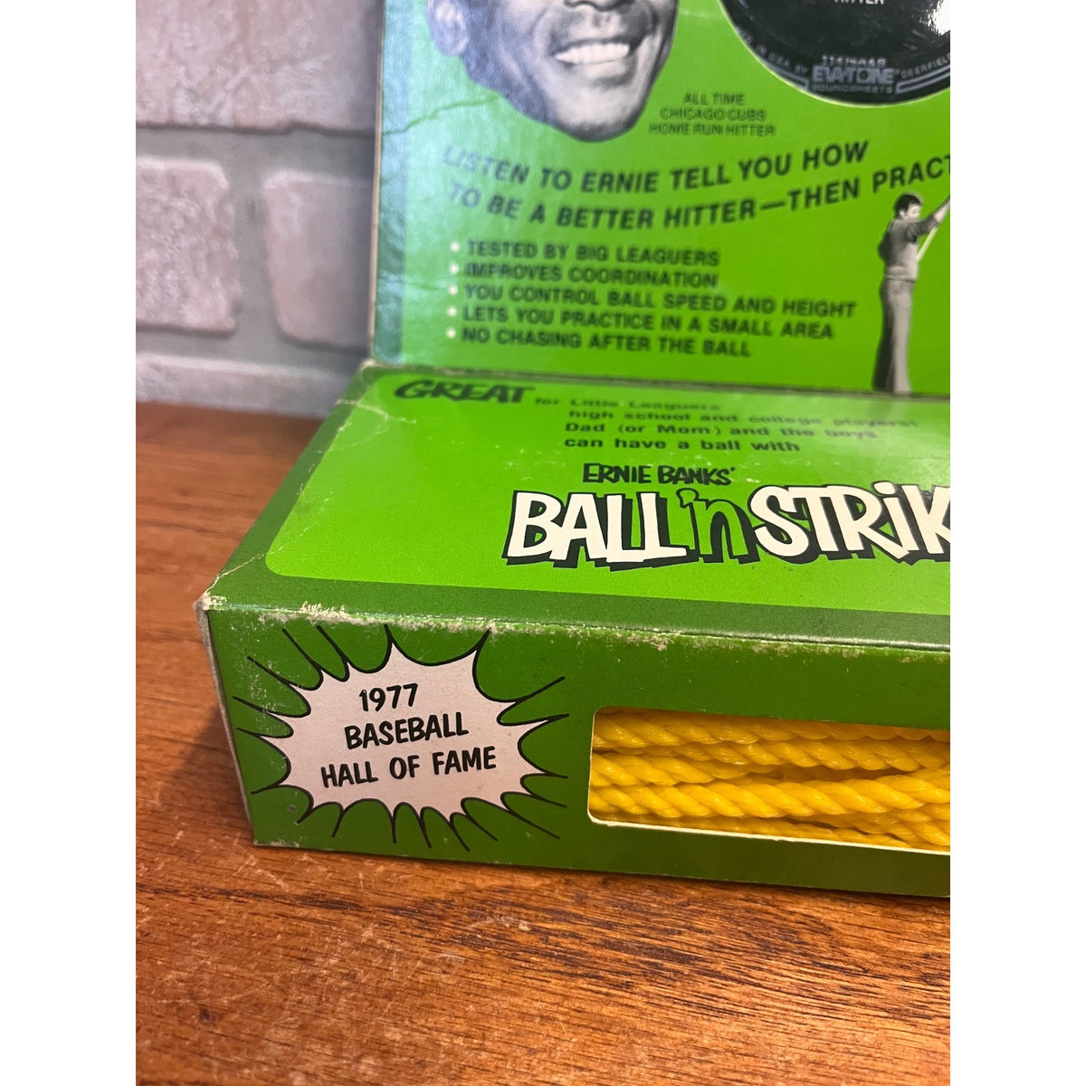 Ernie Banks Ball 'n Strike Batting Aid & Instruction Record Chicago Cubs 1970s