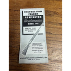 Remington Model 740 Woodsmaster Shotgun Instructions Folder