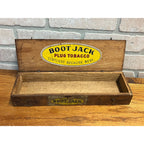 Vintage Antique Boot Jack Plug Tobacco Box EMPTY