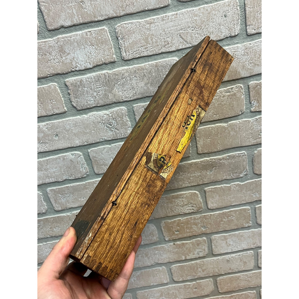 Vintage Antique Boot Jack Plug Tobacco Box EMPTY