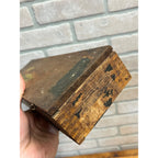 Vintage Antique Boot Jack Plug Tobacco Box EMPTY
