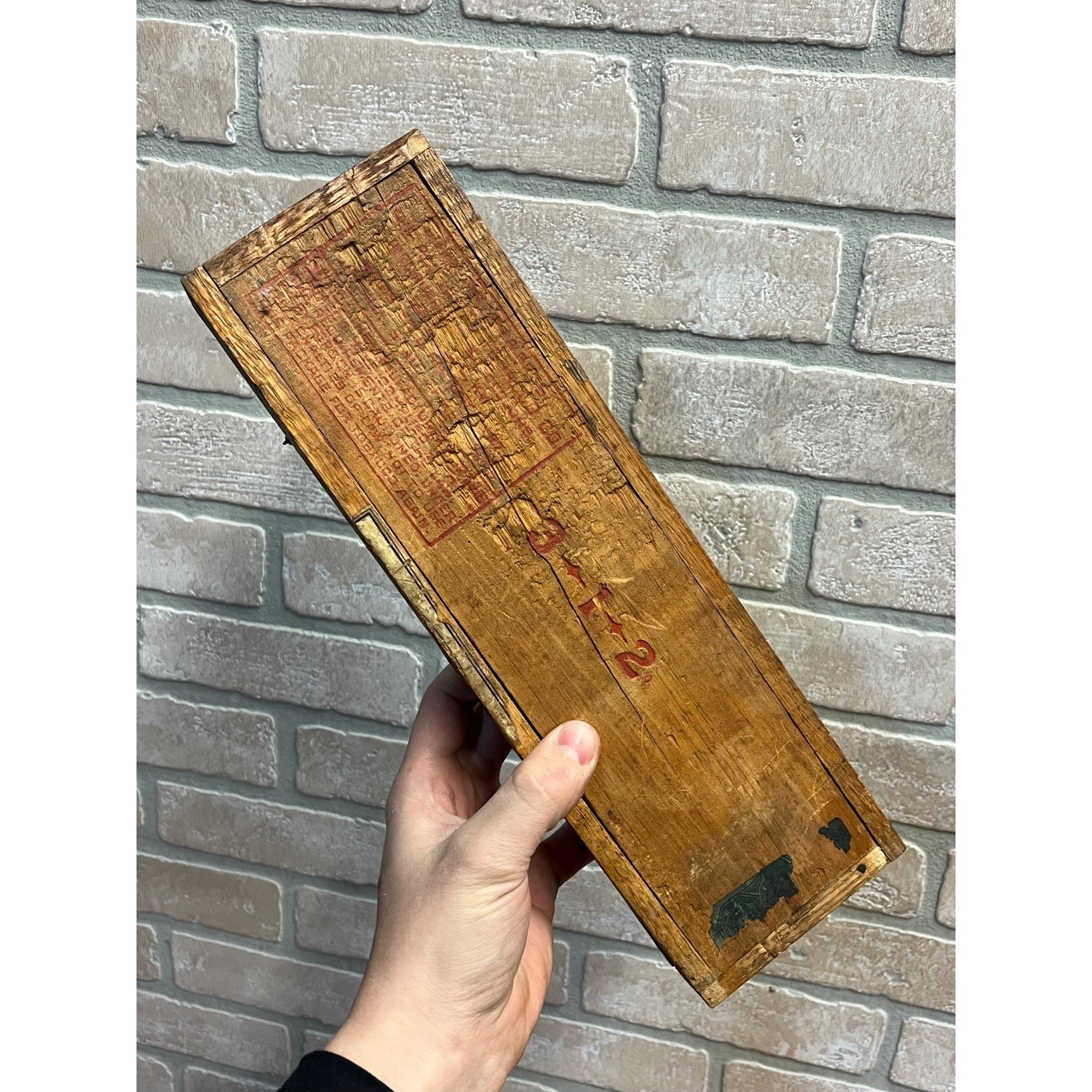Vintage Antique Boot Jack Plug Tobacco Box EMPTY