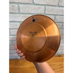 Vintage Hand-Painted Grecian Enamelware Souvenir Copper Wall Plate With Stylized Gazelles and Greek Key Border MCM