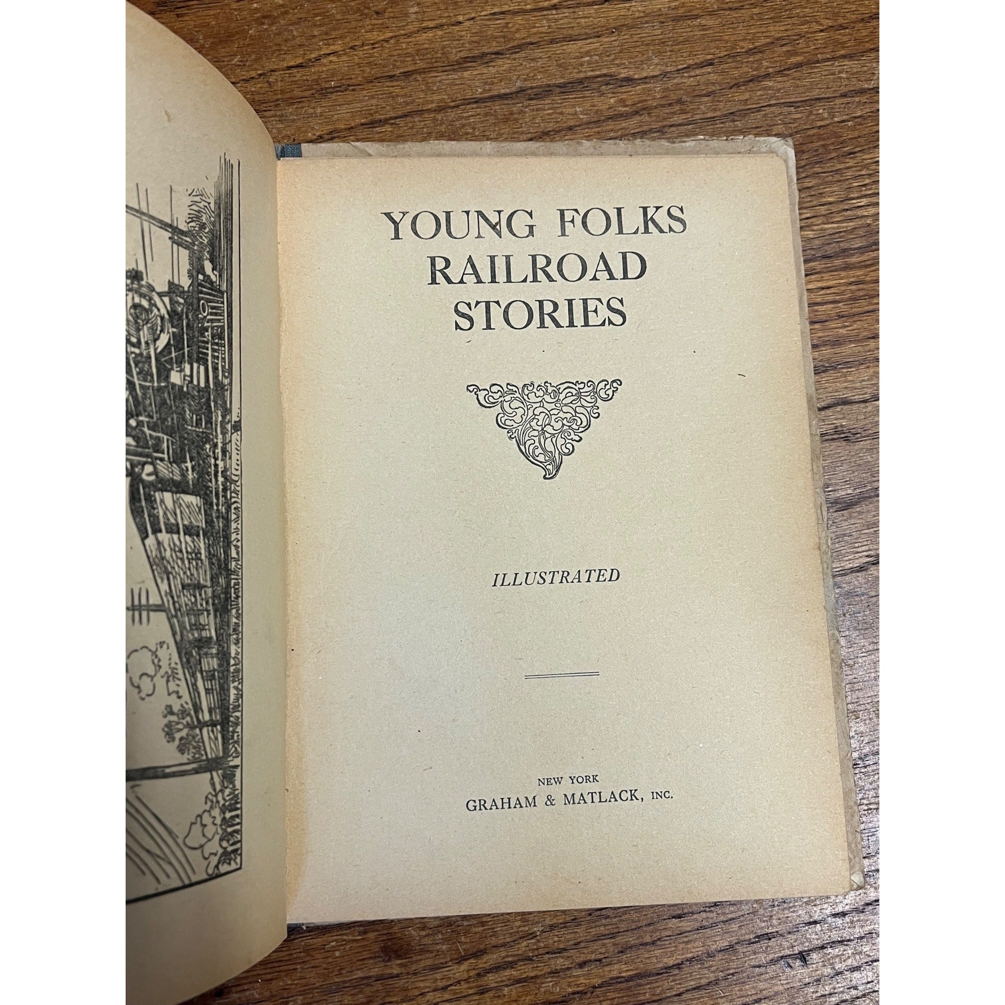 1915 Young Folks Railroad Stories Book. Charles E. Graham & Co. RARE Antique