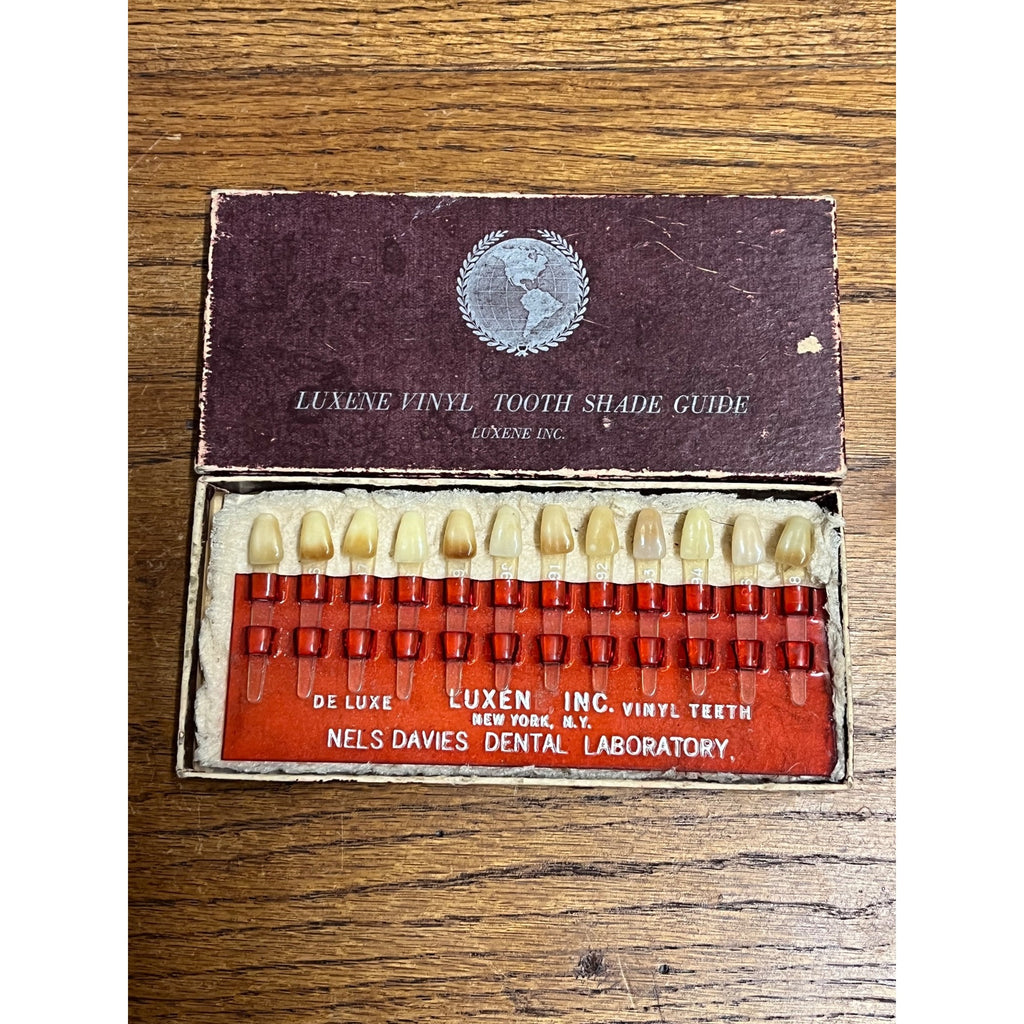 Vintage Luxene Tooth Shade Guide Medical Oddity + Box Davies Dental Laboratory