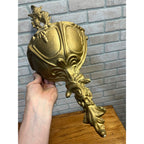 Vintage Cast Aluminum Rococo Wall Pocket Gold French Floral Planter Hanging