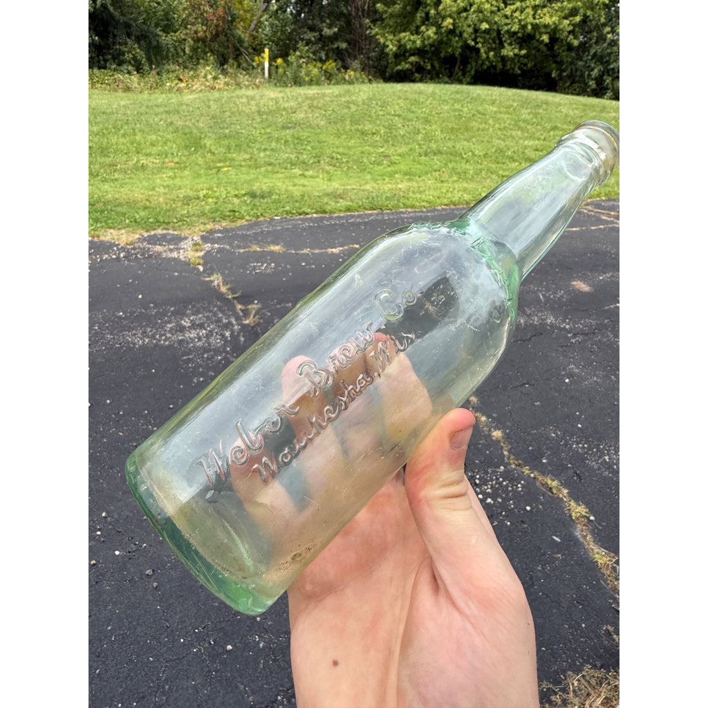 Antique Weber Brew Co Waukesha, Wis Beer Bottle 9 1/2"