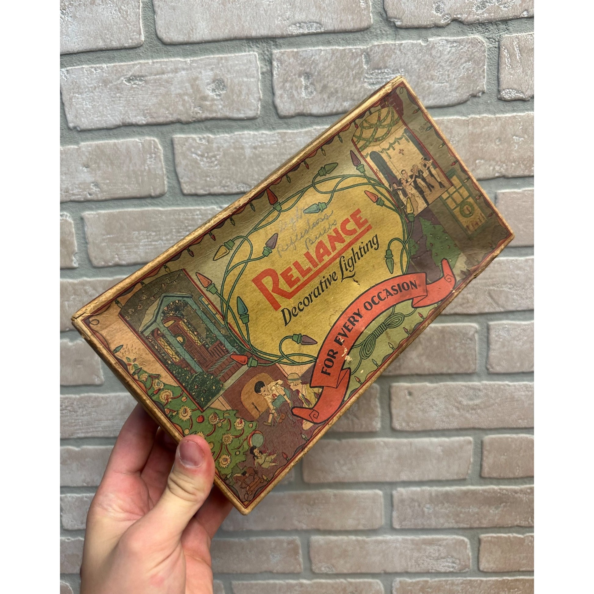 Vintage 1920s Reliance Mazda Christmas String Lights EMPTY BOX