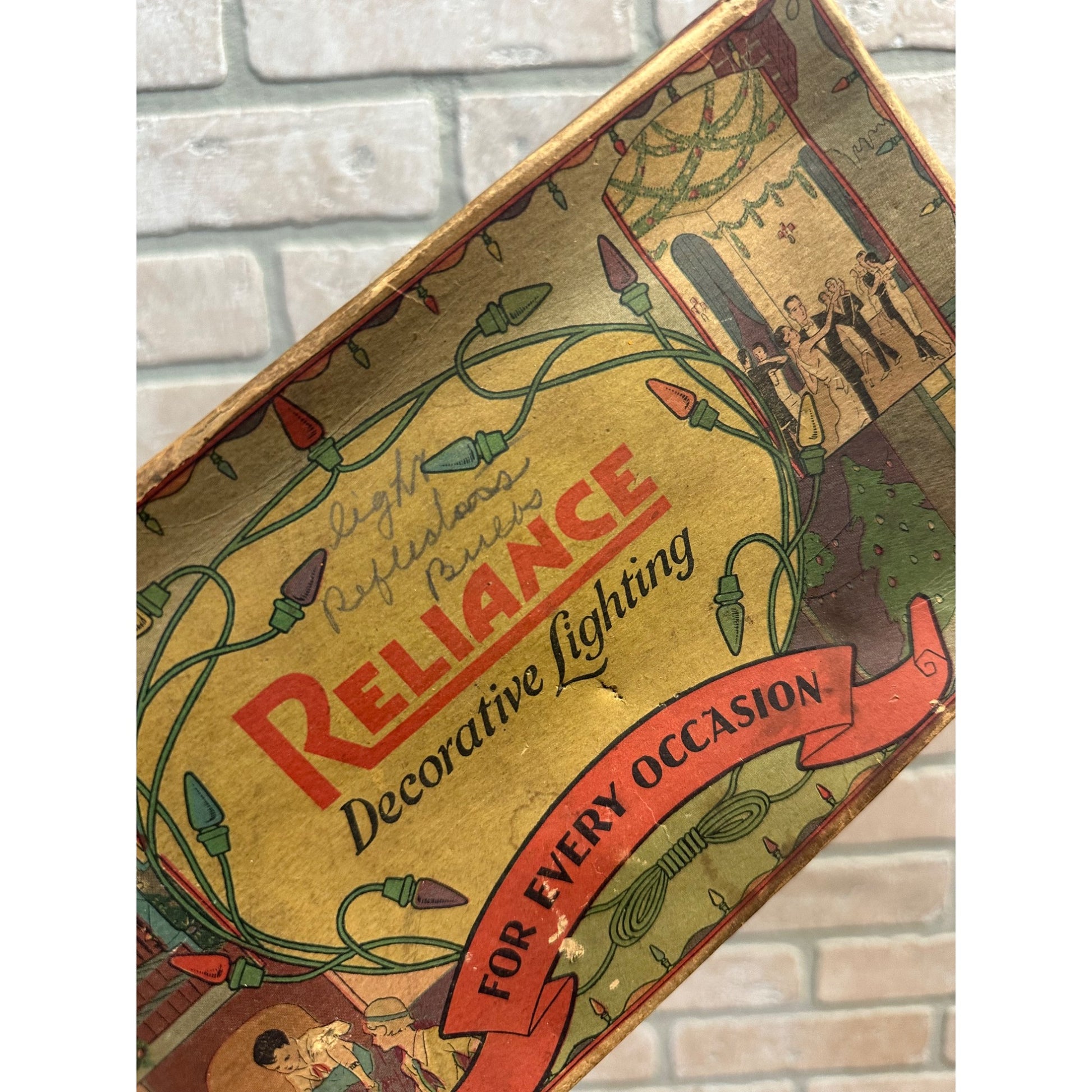 Vintage 1920s Reliance Mazda Christmas String Lights EMPTY BOX