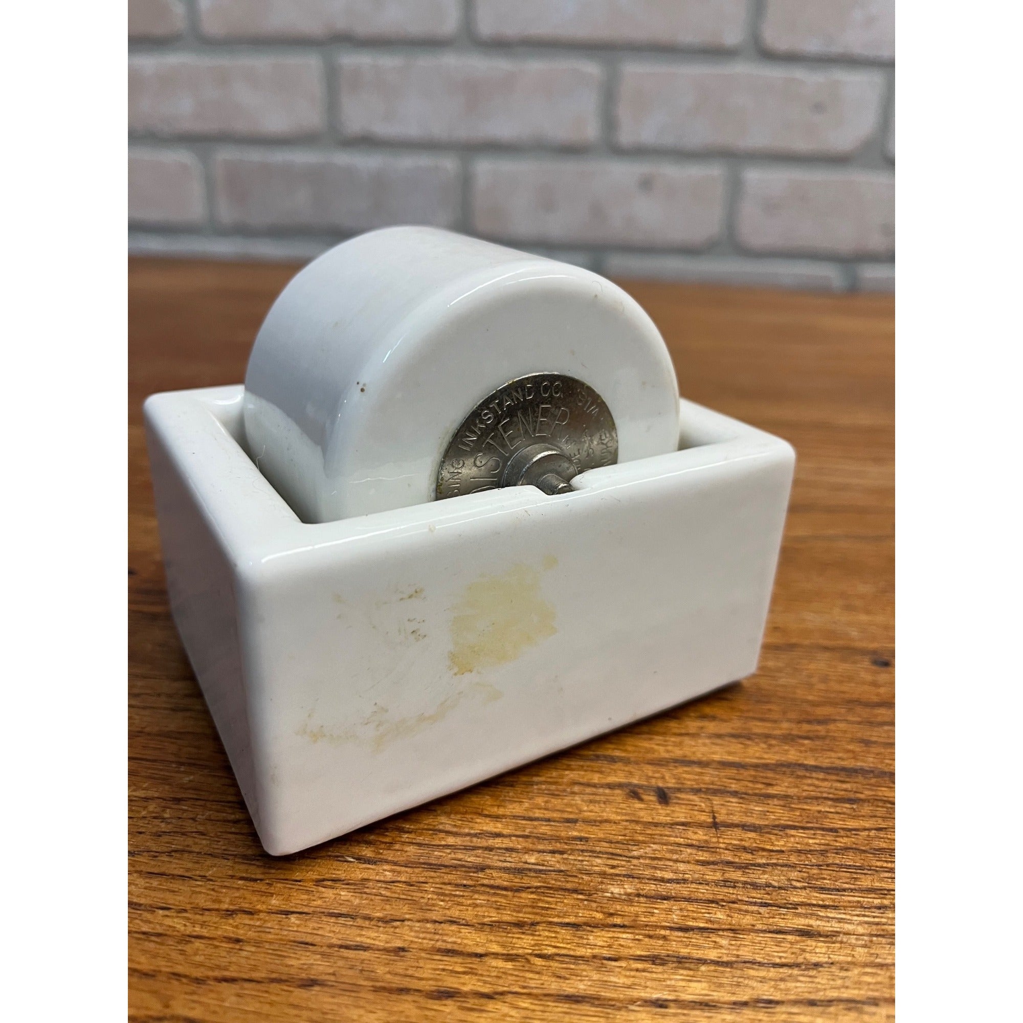 Vintage Sengbusch Porcelain Ideal Moistener Envelope Wet Roller Wheel 4.25"