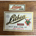 Vintage 1930s West Bend Lithia IRTP Beer Bottle Label White & Gold U-Permit