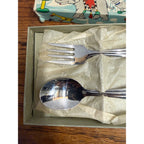 Vintage Baby's First Spoon and Fork in Circus Theme Presentation Box Sold by Gimbel's Department Store Milwaukee, WI 1933