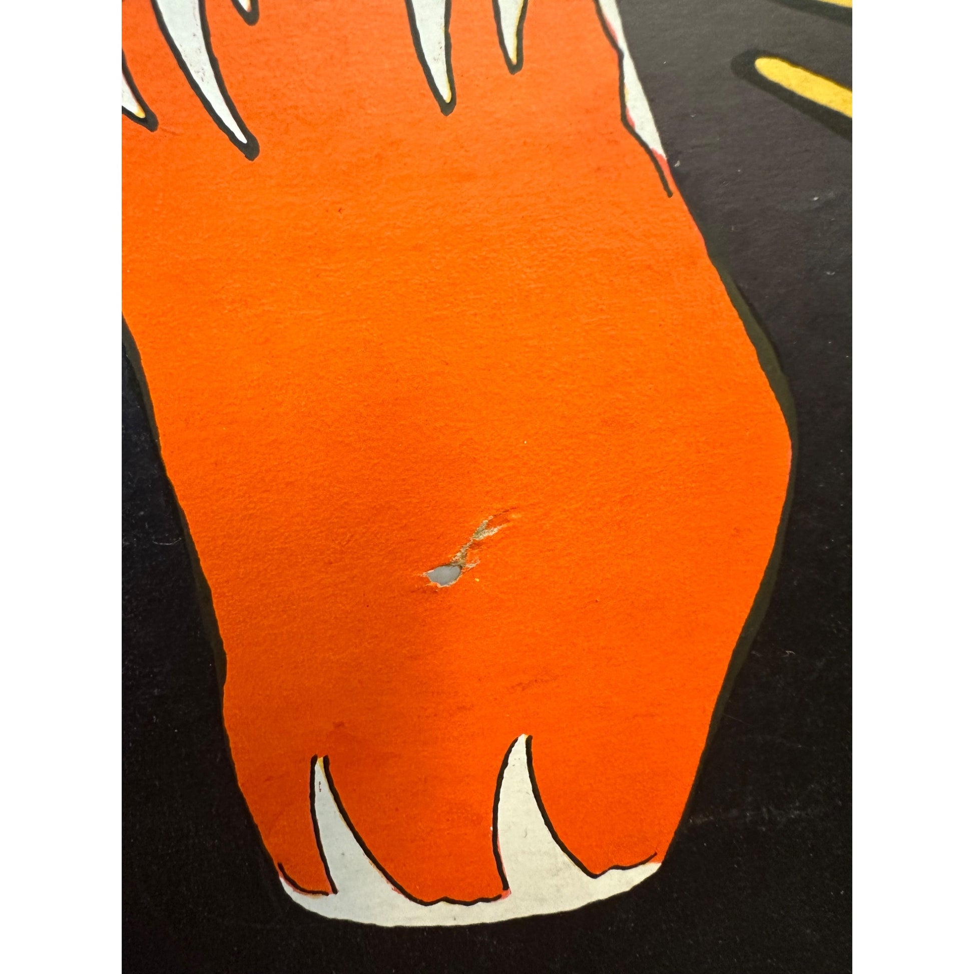Vintage 1930s Halloween Diecut Large Surprised Black Cat Head Dennison