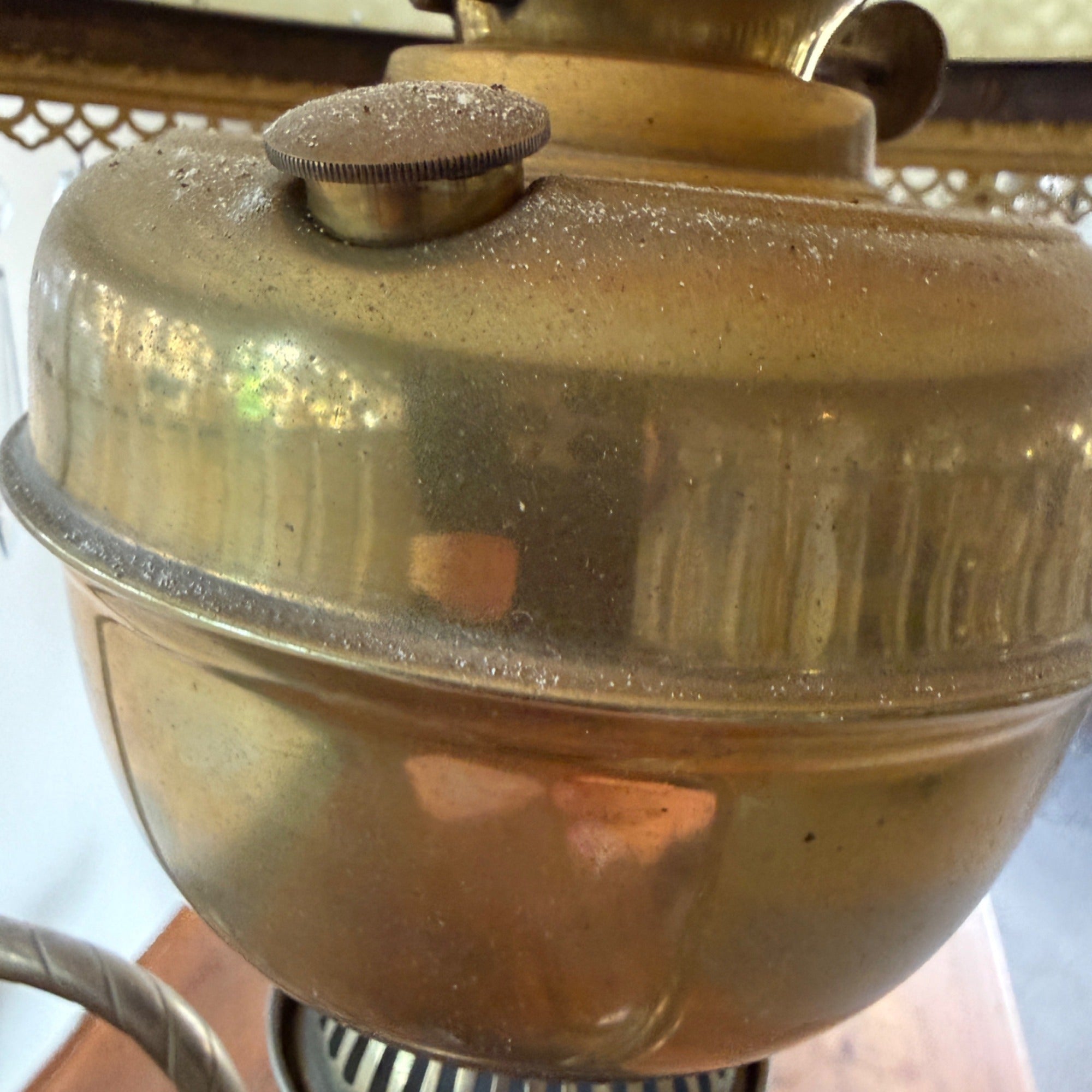Antique Victorian John Scott Duplex Cherub Banquet Oil Lamp Original 1900s