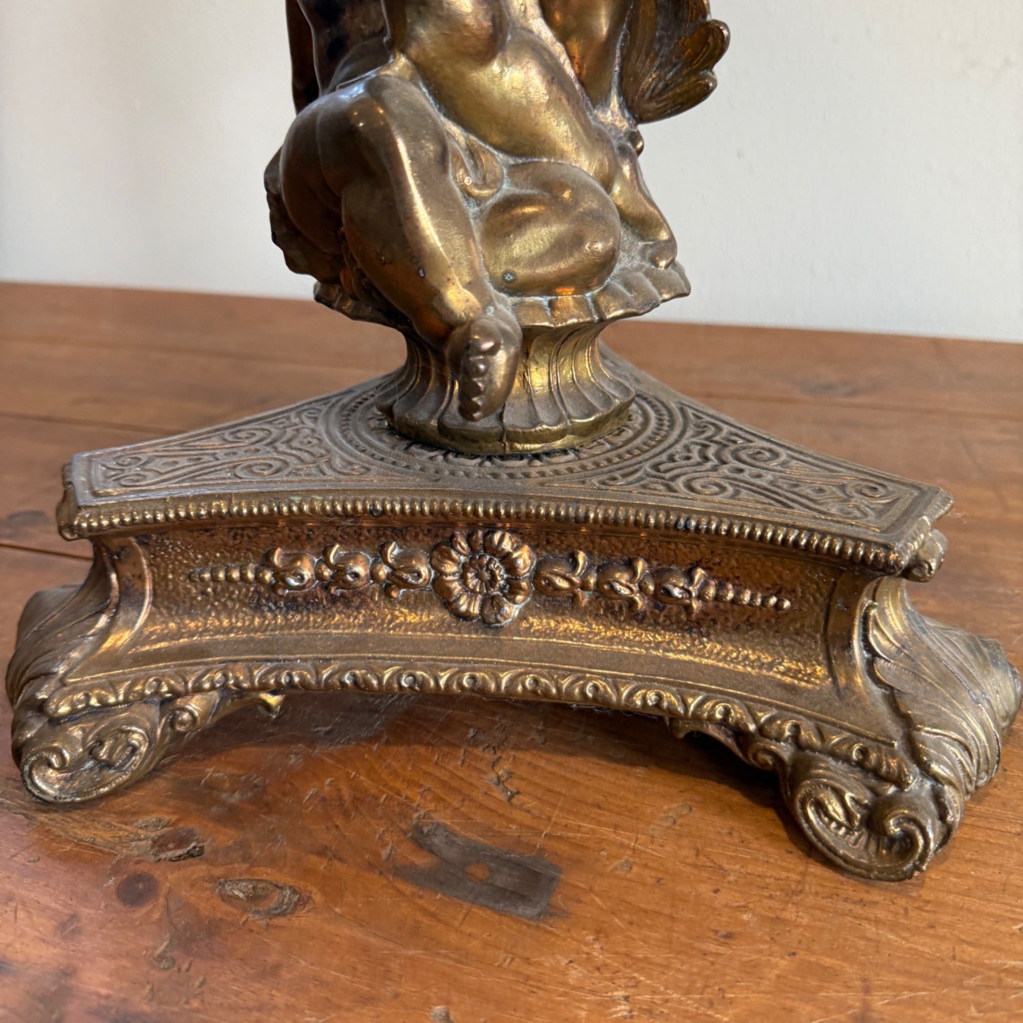 Antique Victorian John Scott Duplex Cherub Banquet Oil Lamp Original 1900s