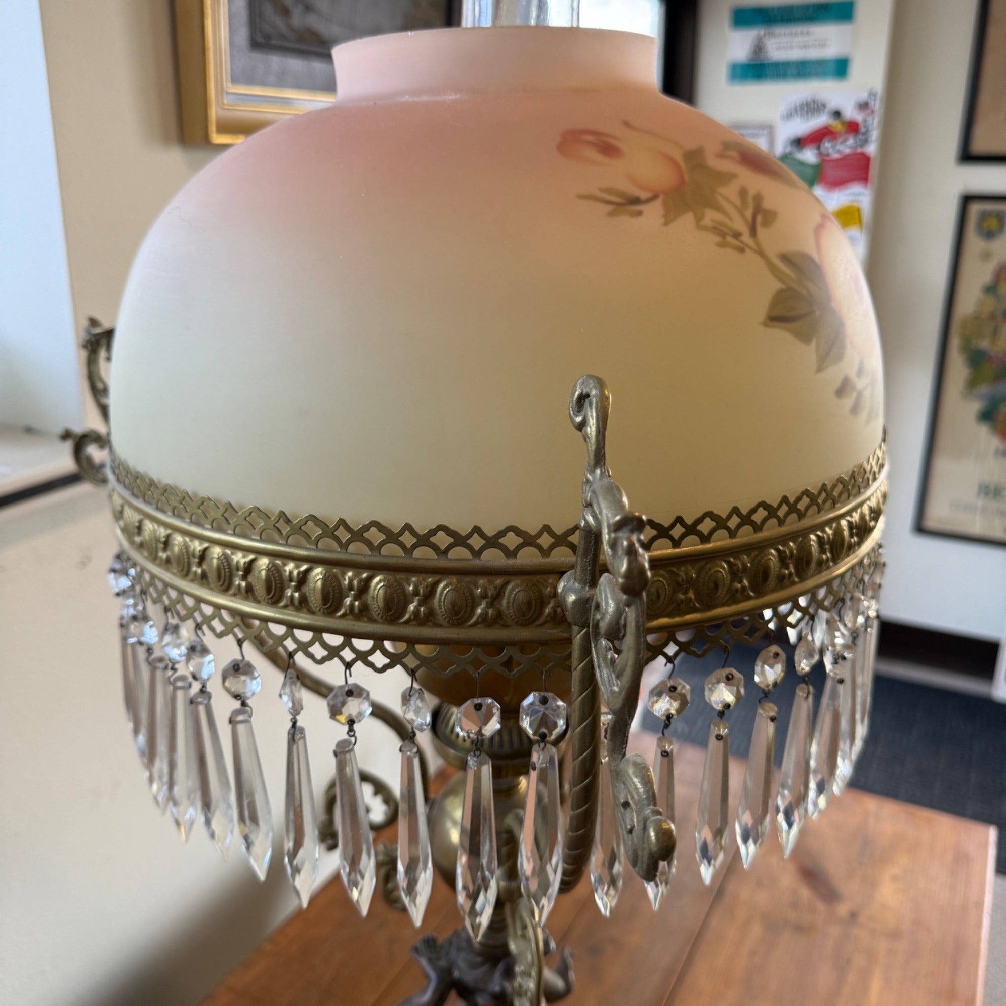 Antique Victorian John Scott Duplex Cherub Banquet Oil Lamp Original 1900s