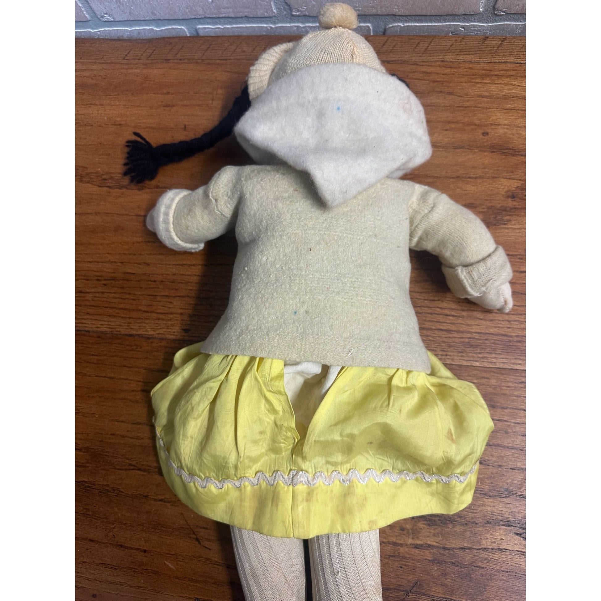 Vintage Eskimo Inuit Doll Composite Head w/ Soft Cloth Body 1940s-50s