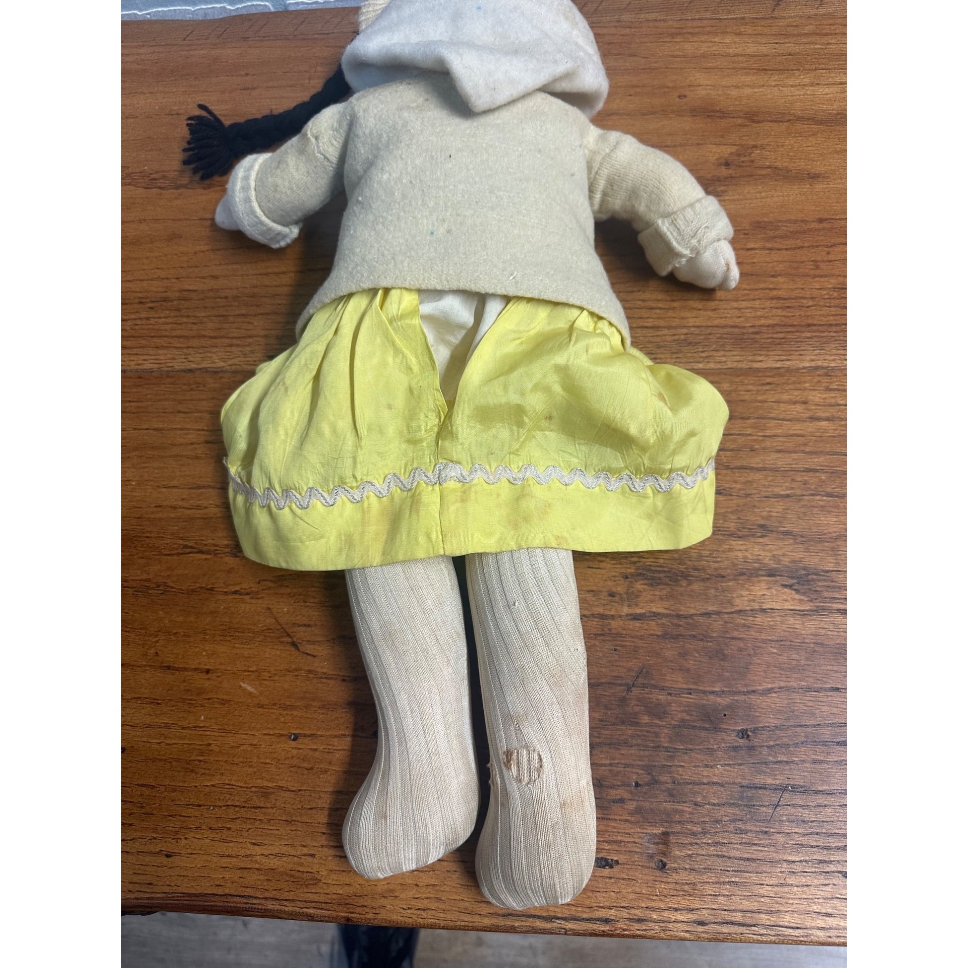 Vintage Eskimo Inuit Doll Composite Head w/ Soft Cloth Body 1940s-50s