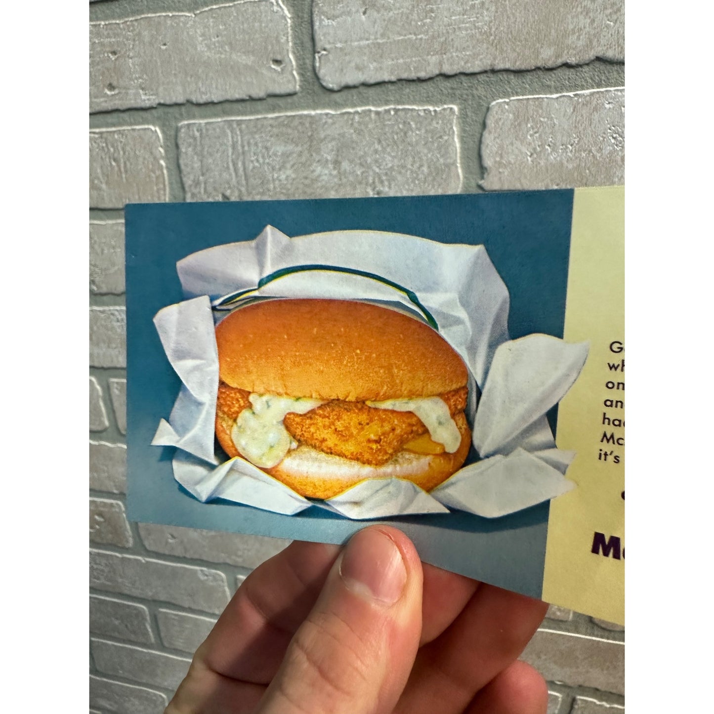 RARE Vintage 1965 McDonalds Filet-O-Fish Sandwich New Promo Ad 24 Cents