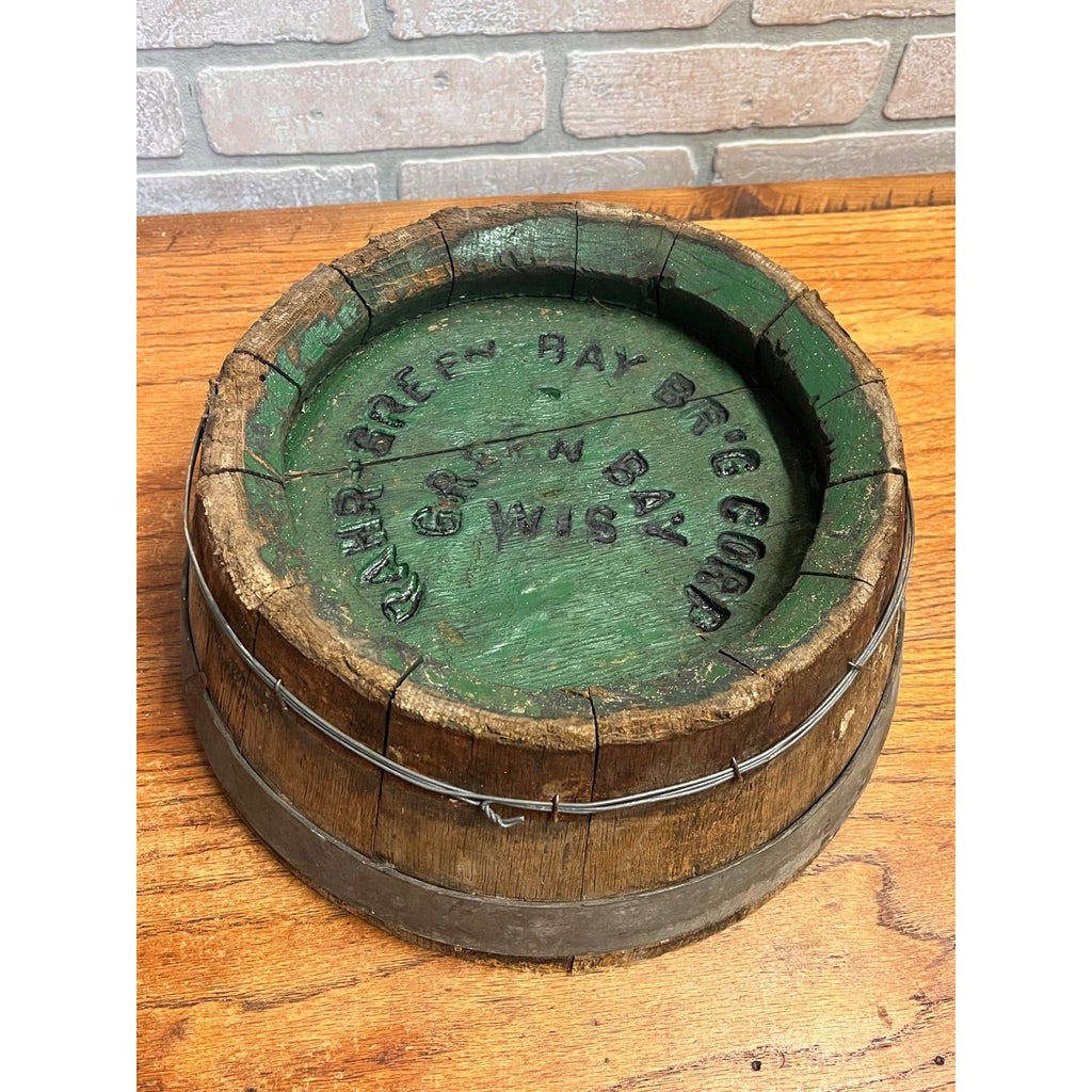 RARE Pre-Prohibition Rahr Brewing Co. Green Bay Wis Beer Barrel Keg Head WI