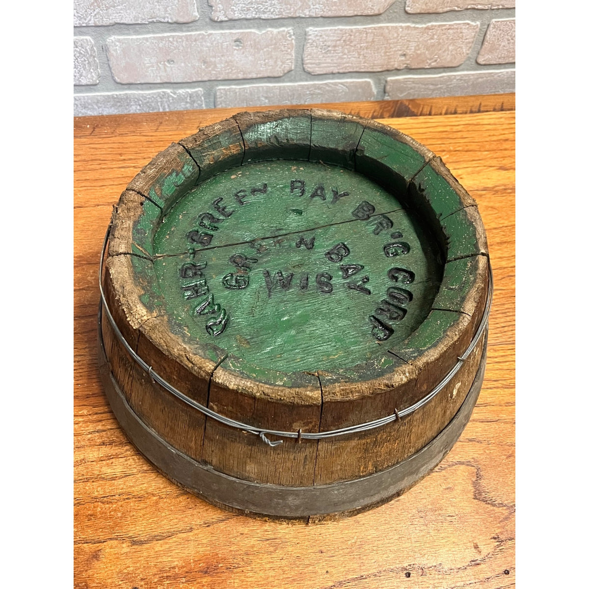 RARE Pre-Prohibition Rahr Brewing Co. Green Bay Wis Beer Barrel Keg Head WI
