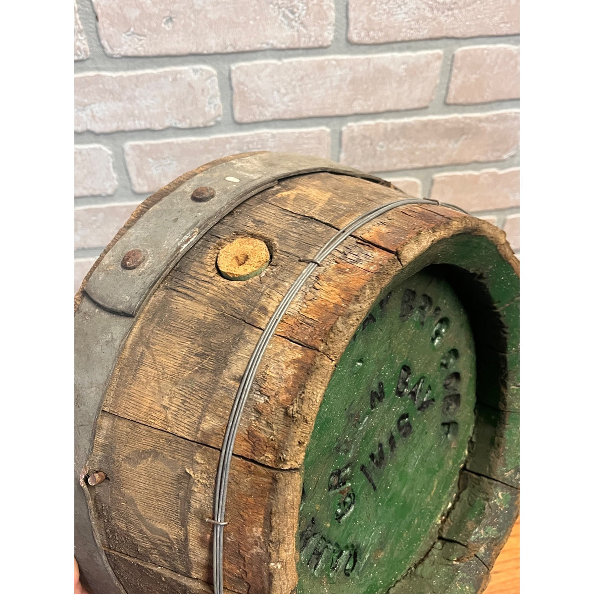 RARE Pre-Prohibition Rahr Brewing Co. Green Bay Wis Beer Barrel Keg Head WI