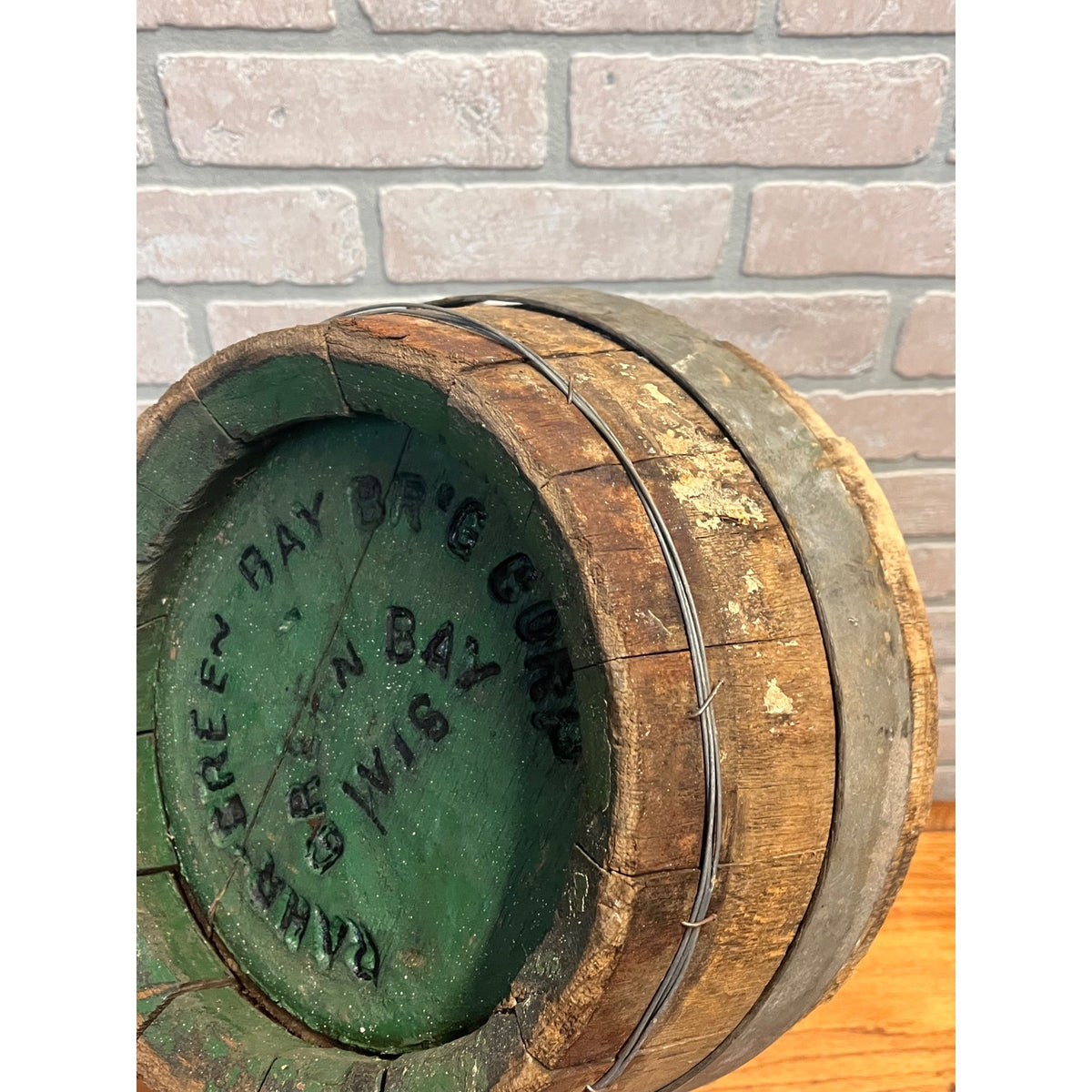 RARE Pre-Prohibition Rahr Brewing Co. Green Bay Wis Beer Barrel Keg Head WI
