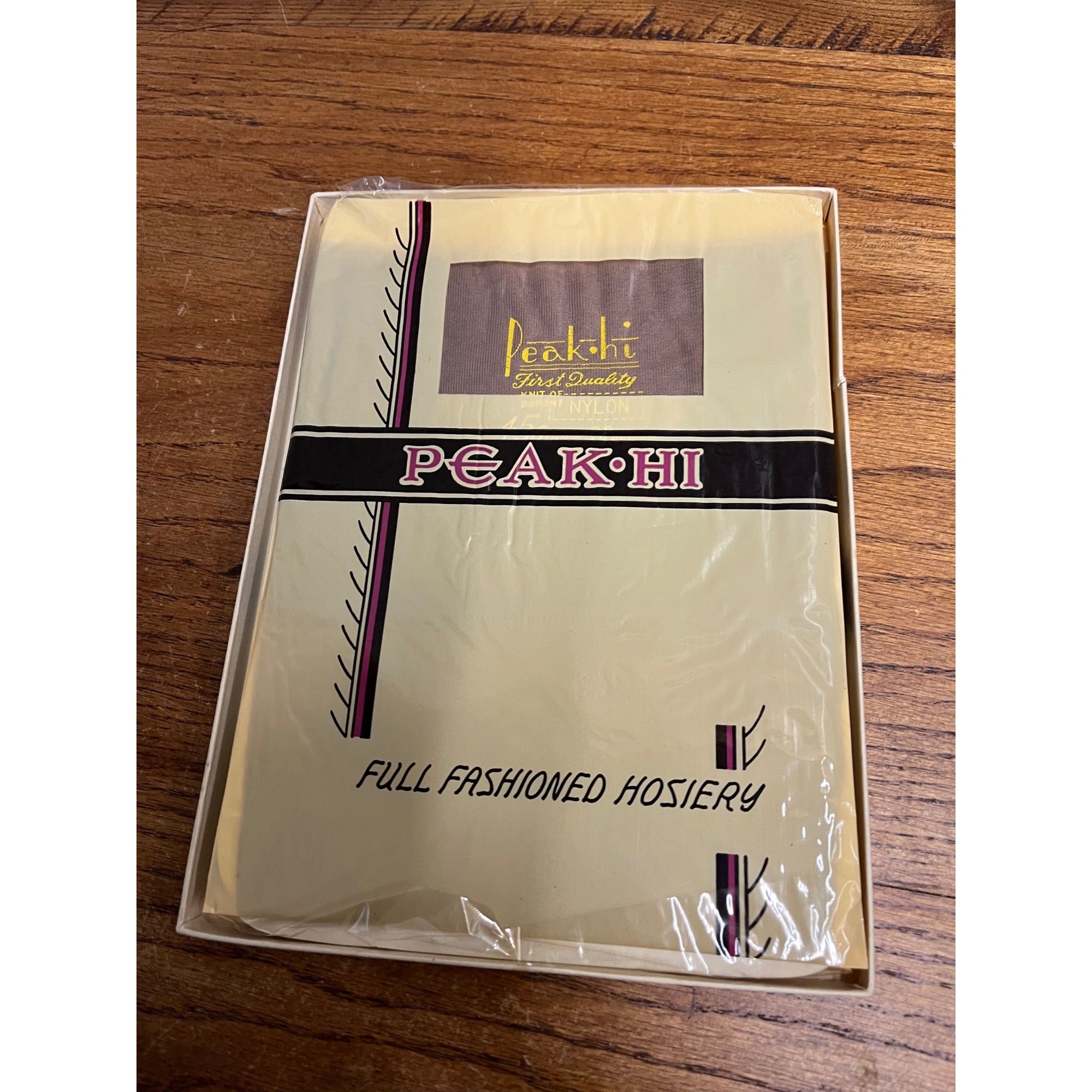 Vintage 1930s Peak Hi Hosiery Fox Trot Size 9 Nylon w/ Original Box