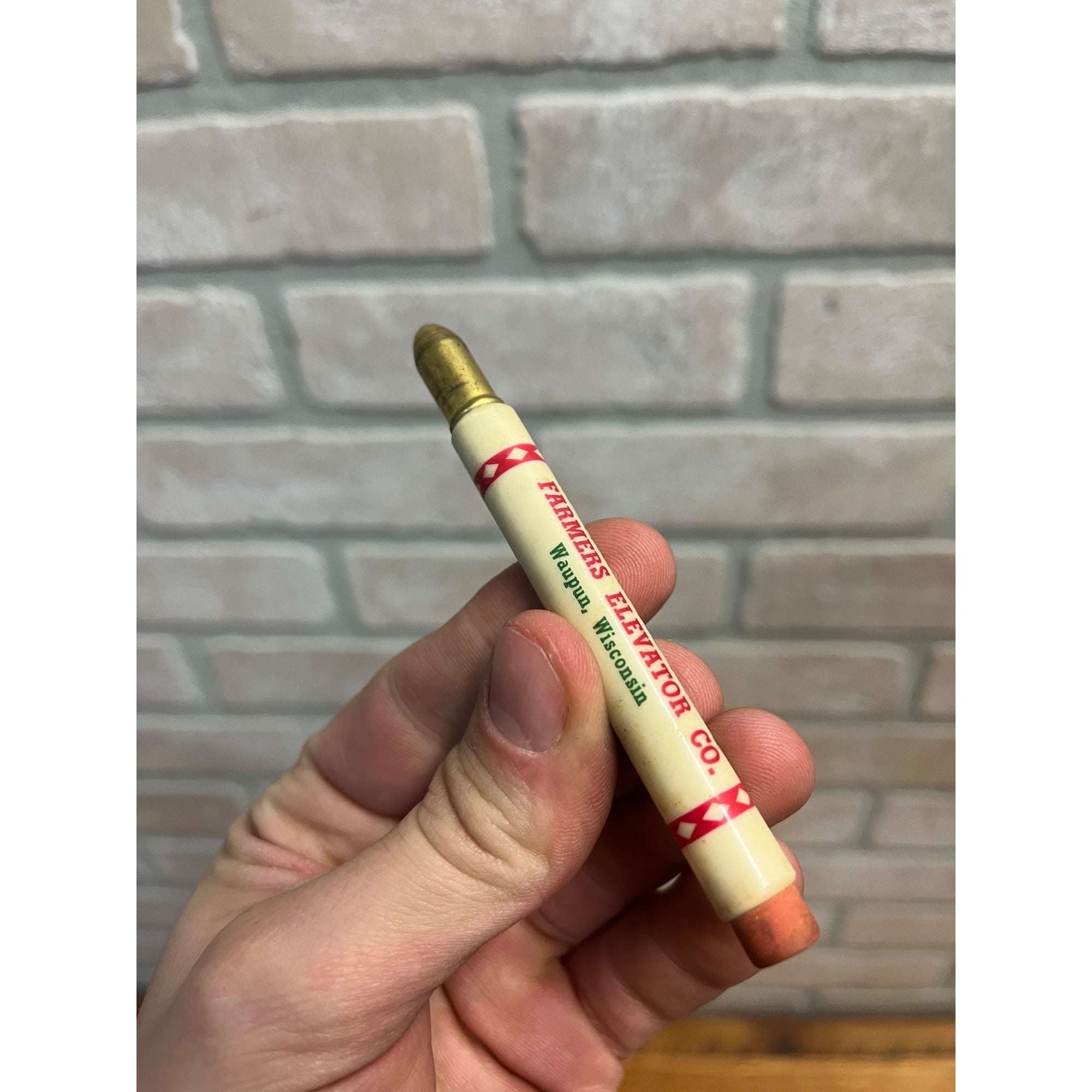 Vintage Sinclair Gasoline Service Station Bullet Pencil Waupun Wis Wisconsin WI