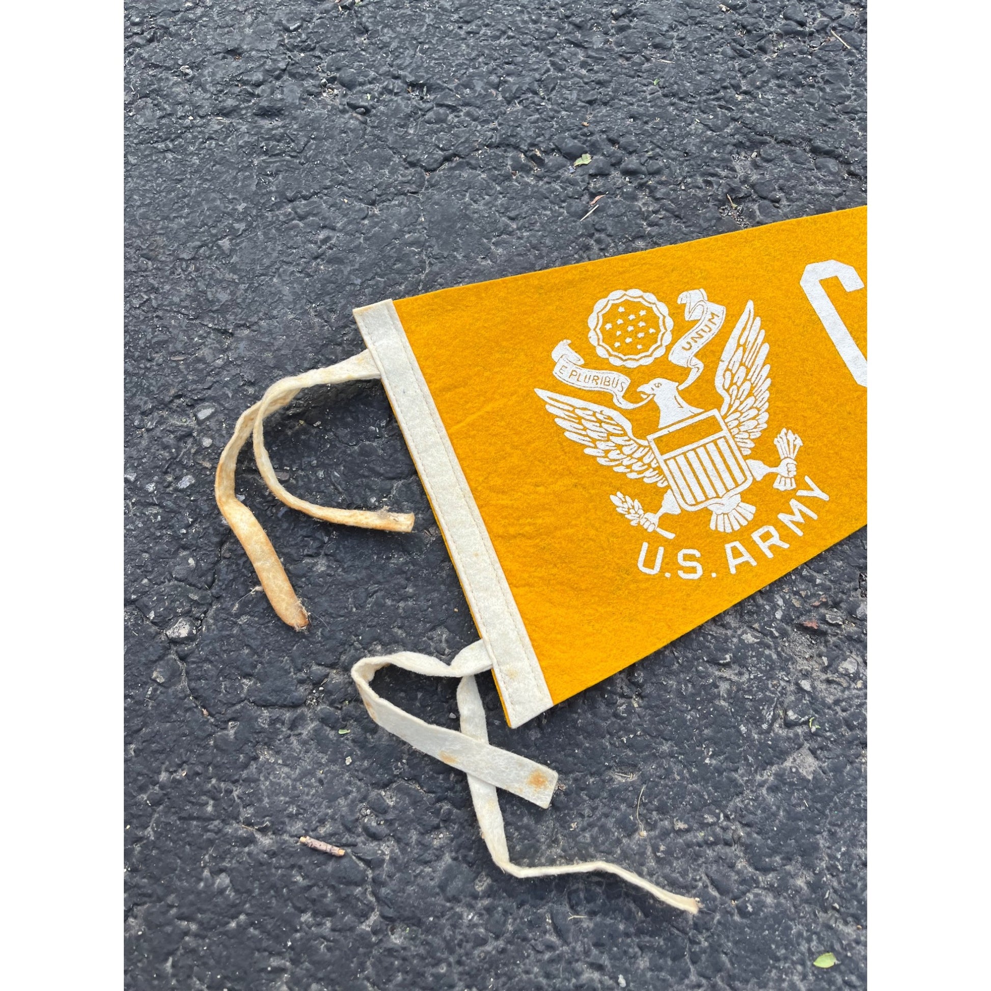 Vintage 1950s Camp Rucker Alabama US Army Felt Pennant Banner 26" Flag Decor