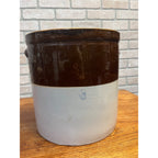 Antique 2-Tone 6 Gallon Stoneware Crock Excellent Condition