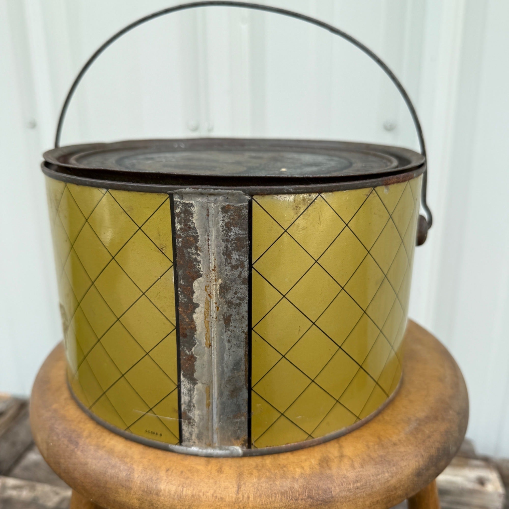 Vintage Kuehn Herring OK Milwaukee Wisconsin Advertising Tin Pail Can Fish Bucket