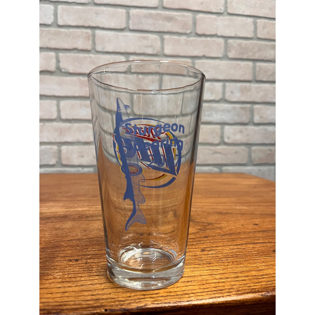 Miller Lite Beer Bar Glass 2007 Lake Winnebago Sturgeon Hunt Spearing Fishing