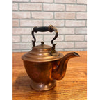 Antique 19th Century Copper Tea Kettle Teapot Hand Engraved Floral Victorian Primitive