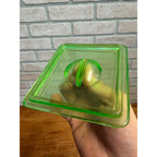 Vintage Anchor Hocking Refrigerator Covered Dish Green Depression Uranium Glass Glows