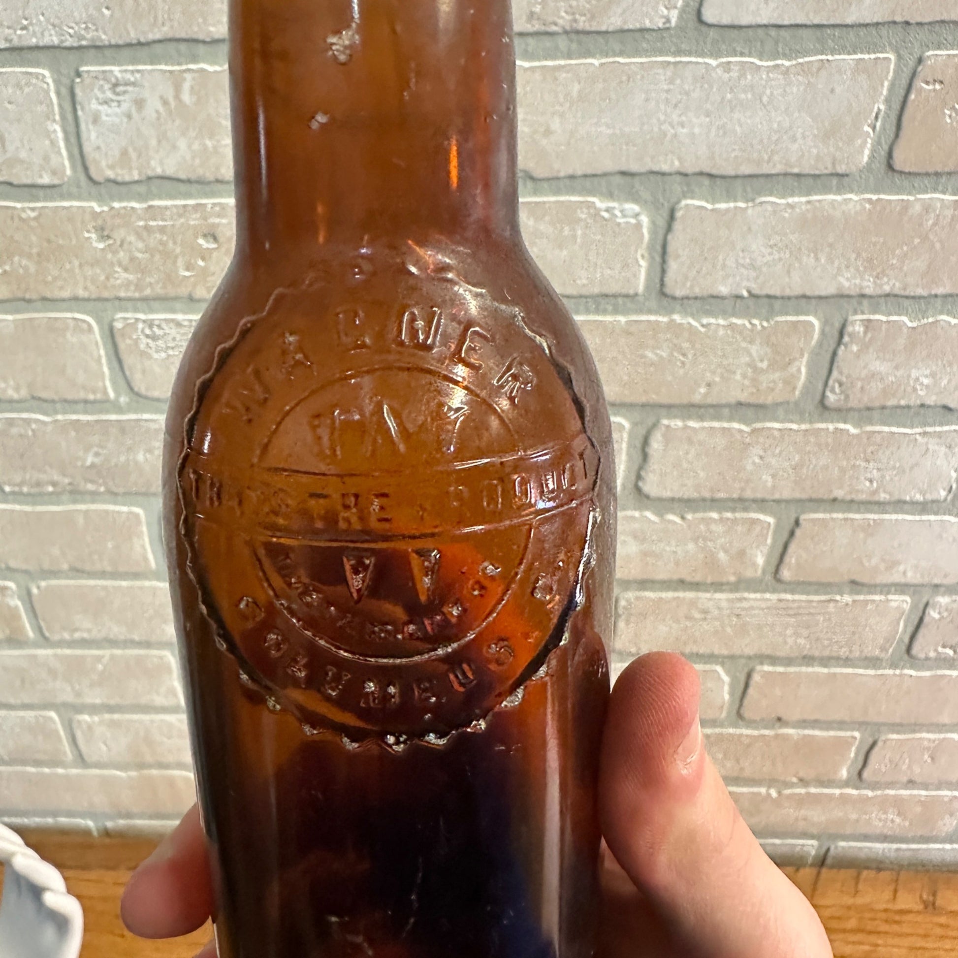 Antique August Wagner Beer Bottle Amber Columbus Ohio 12 Fl Oz