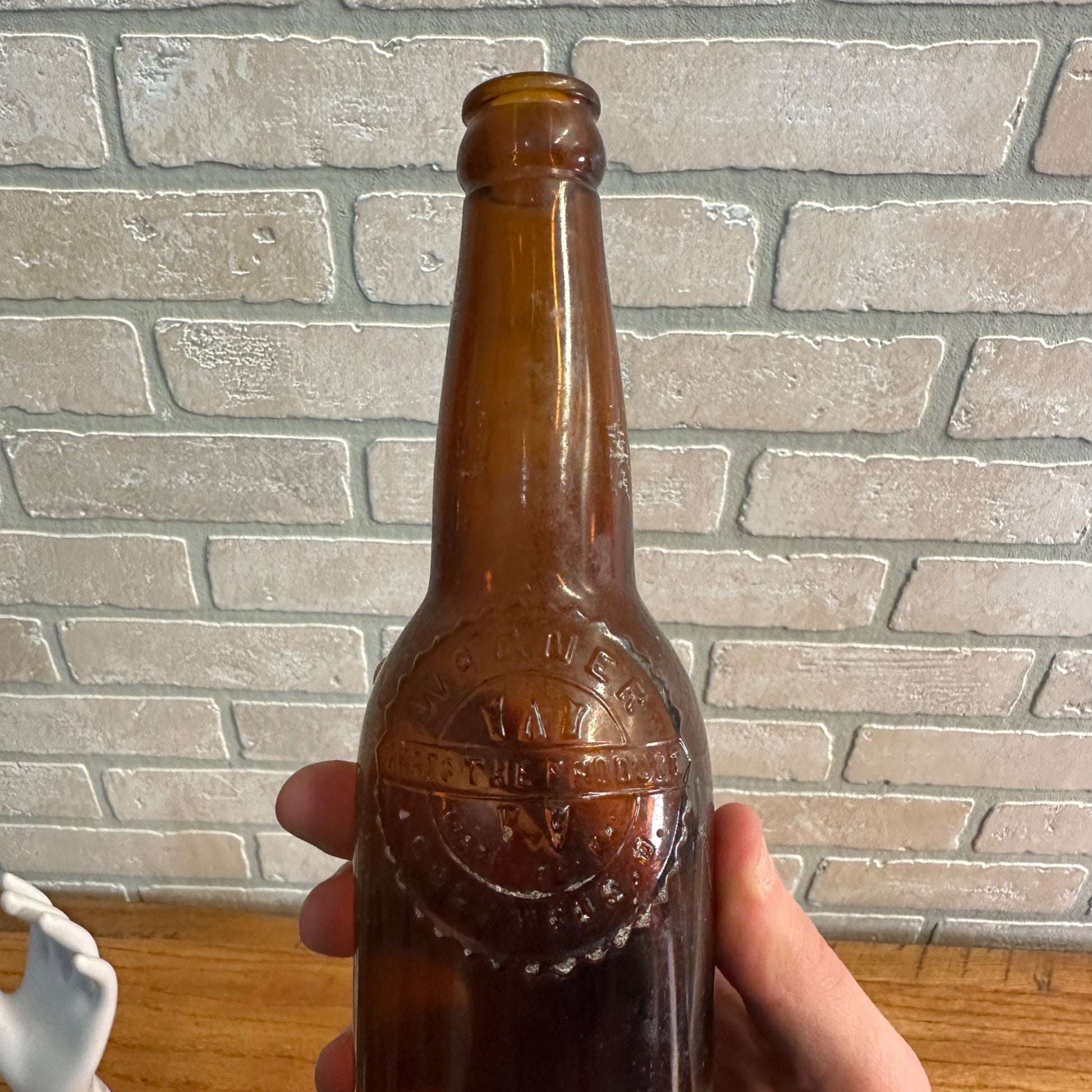 Antique August Wagner Beer Bottle Amber Columbus Ohio 12 Fl Oz