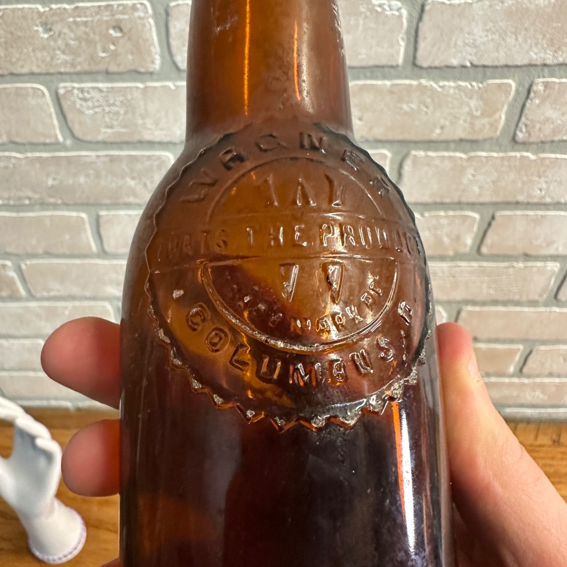 Antique August Wagner Beer Bottle Amber Columbus Ohio 12 Fl Oz