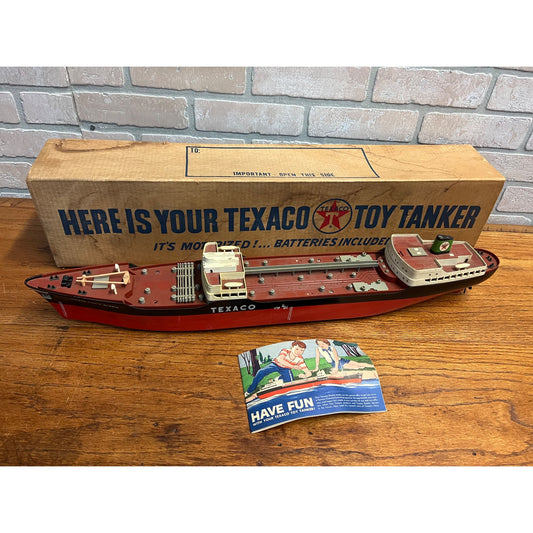 Vintage 1960s SS Texaco North Dakota Oil Tanker Ship Model Toy Original Box