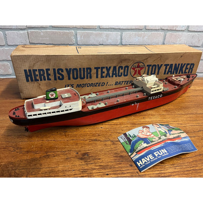 Vintage 1960s SS Texaco North Dakota Oil Tanker Ship Model Toy Original Box
