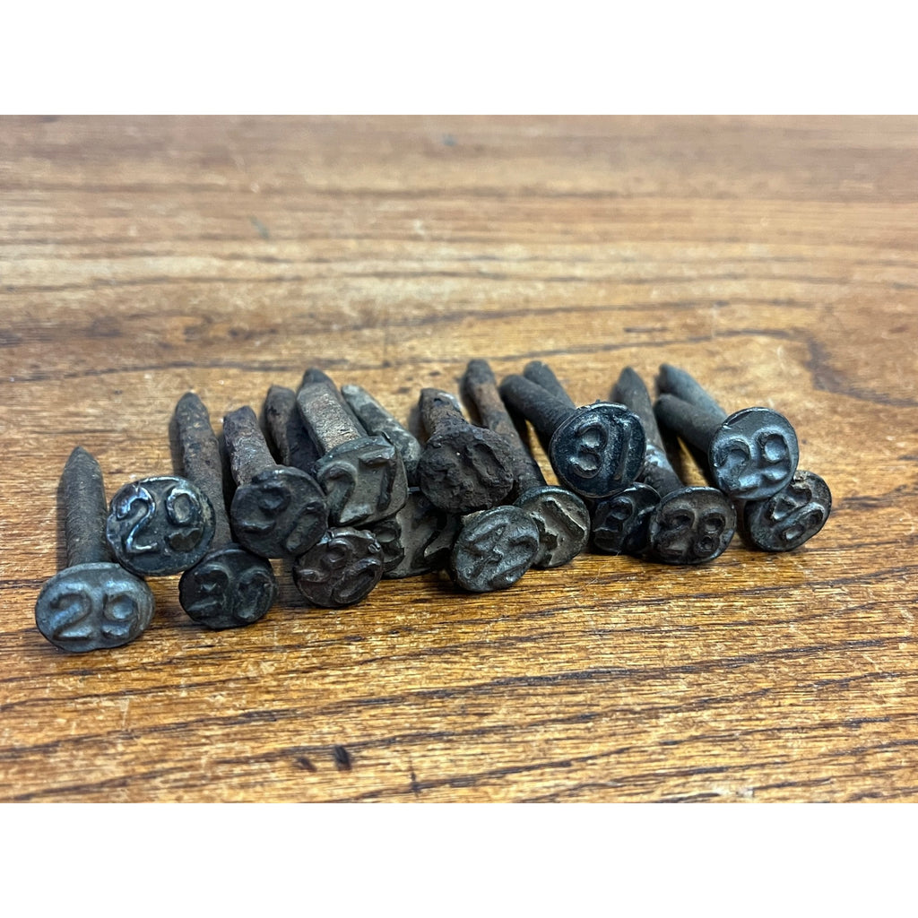 Antique Railroad Nail Lot of 15 - Stamped Embossed w/ Year 1920 - 1930s