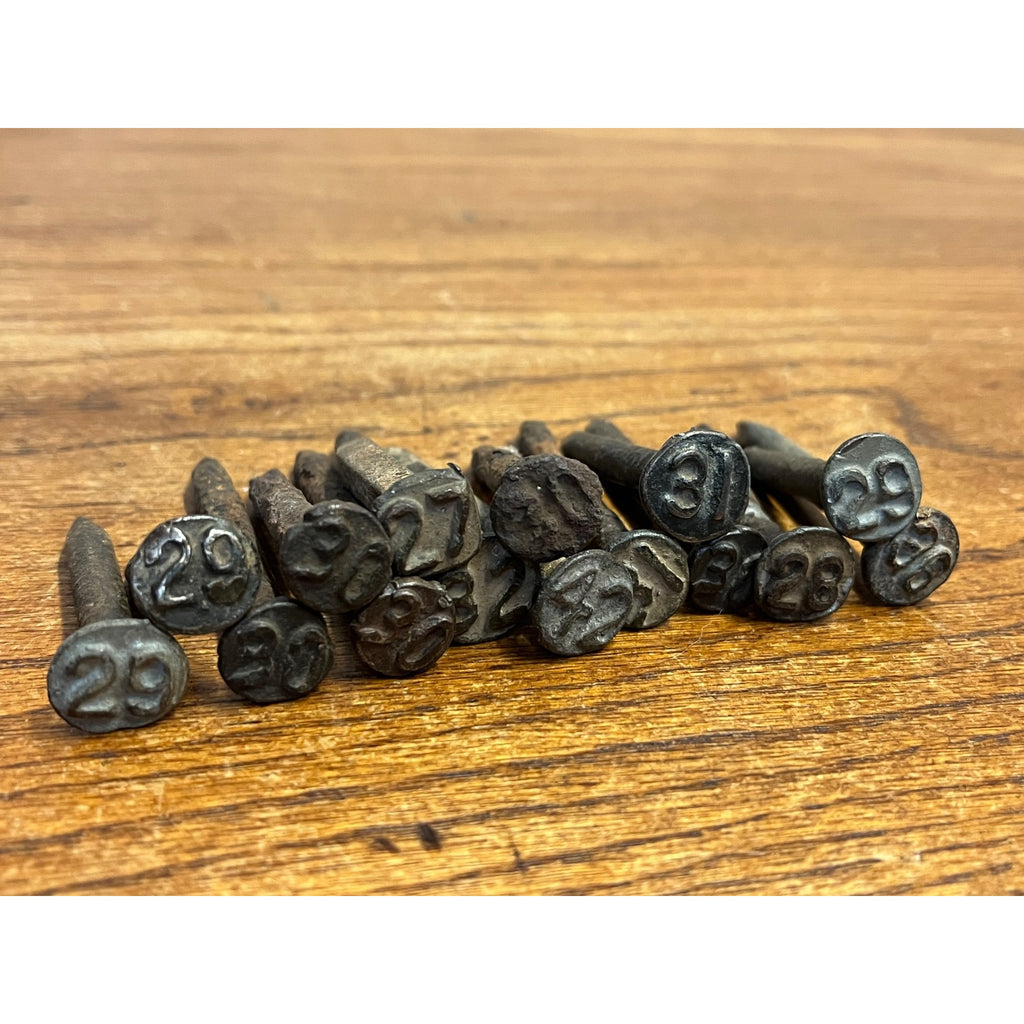 Antique Railroad Nail Lot of 15 - Stamped Embossed w/ Year 1920 - 1930s