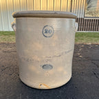 RARE Antique 19th Century J. Pech & Sons 20 Gallon Stoneware Crock Macomb ILL