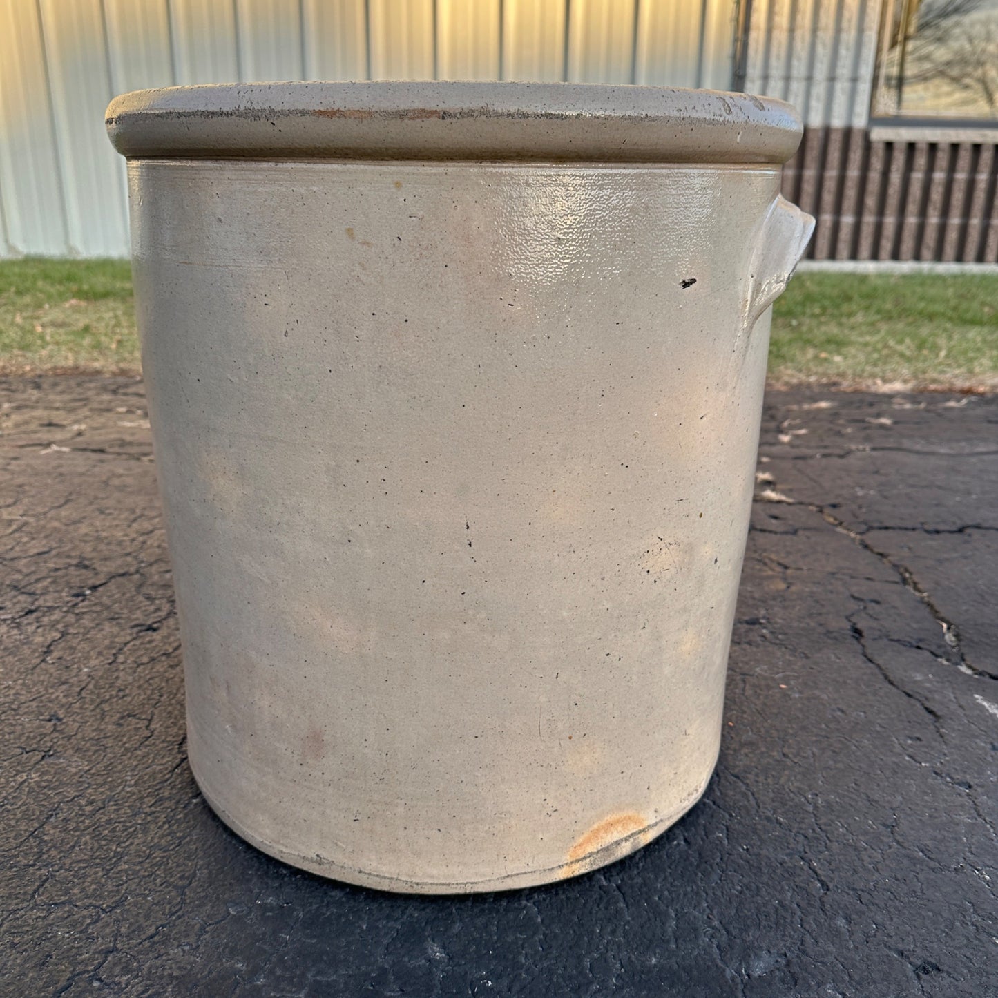 RARE Antique 19th Century J. Pech & Sons 20 Gallon Stoneware Crock Macomb ILL